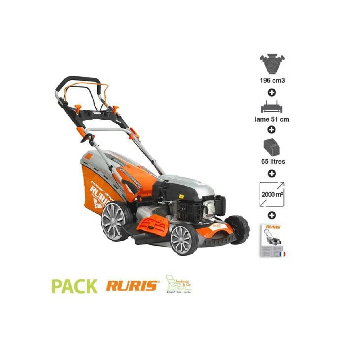 tondeuse-thermique-ruris-rx400s-51cm-196cm3-5en1.webp Tondeuse Thermique RURIS RX400s – Image 1